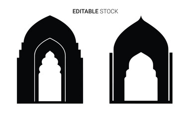 Fototapeta premium architectural archway designs with pointed tops silhouette high quality professional detailed modern elegant