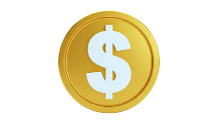 Golden Coin with Dollar Symbol