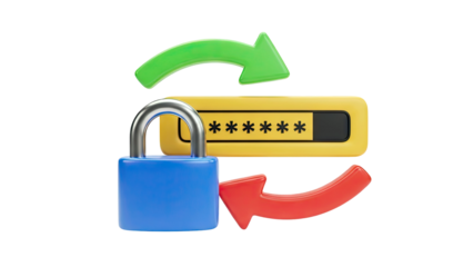 Password Security and Access Concept with Lock and Arrows