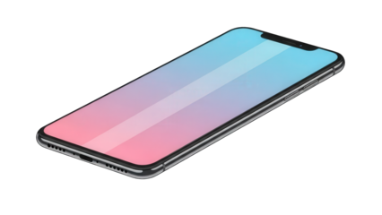 Modern smartphone with vibrant gradient screen on black background