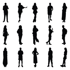 Vector collection set of individual people silhouettes.