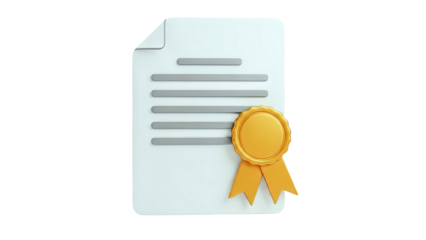 3D Certificate with Golden Seal