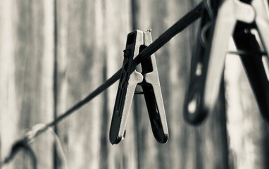 clothespin on the rope