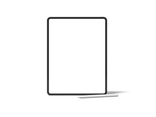 Tablet With Pencil 3D Render Isolated White for Mockup 1