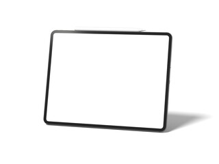 Tablet With Pencil 3D Render Isolated White for Mockup 3