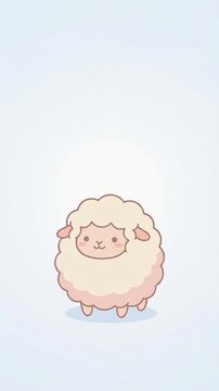 丸い羊の居眠りアニメーションループ素材