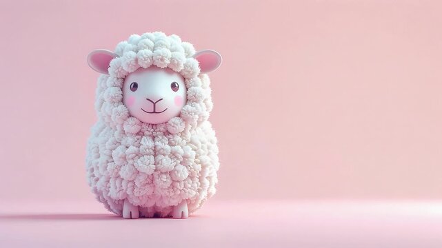 丸い羊の居眠りアニメーションループ素材