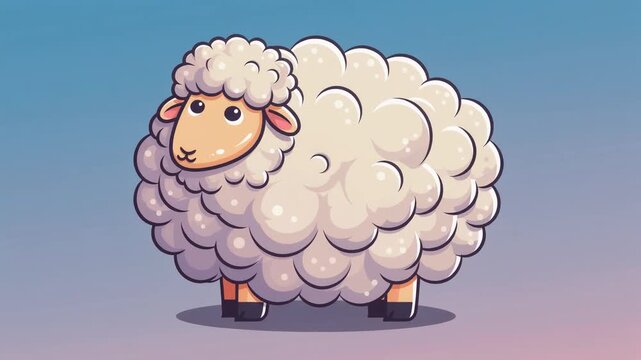 丸い羊の居眠りアニメーションループ素材
