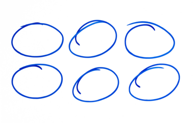 Hand Drawn Blue Circles and Oval outline Set for highlighting text, Collection of circles doodle, round circles isolated on transparent background, circles png