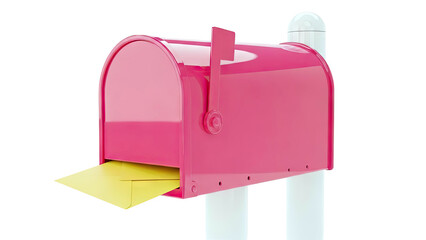 Pink Mailbox with Yellow Envelope