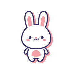 Obraz premium Adorable Cartoon Bunny Vector Illustration