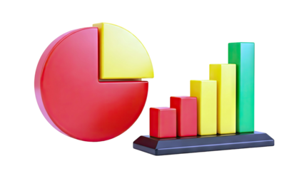 3D Pie Chart and Bar Graph Icons