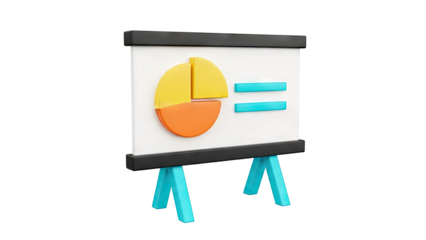 3D Pie Chart and Bar Graph Presentation Board