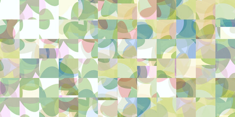 Bright Colorful Abstract Geometric Art Composition