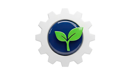 Green Seedling in Gear Icon