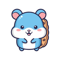 Obraz premium Adorable Cartoon Squirrel with Cookie Illustration