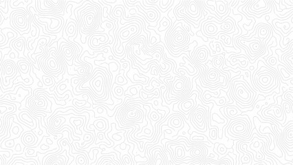 Topographic Map Contour Lines Pattern Seamless White Background