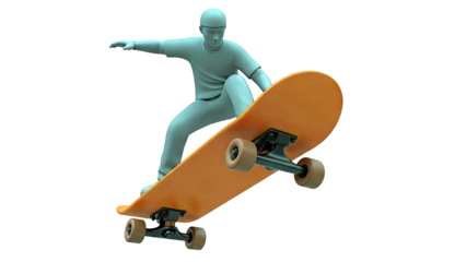 Man on Orange Skateboard