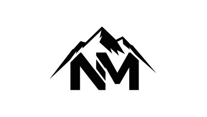 Mountain Peak Logo, Summit Symbol, Outdoor Adventure, Vector Graphic, Nature Icon