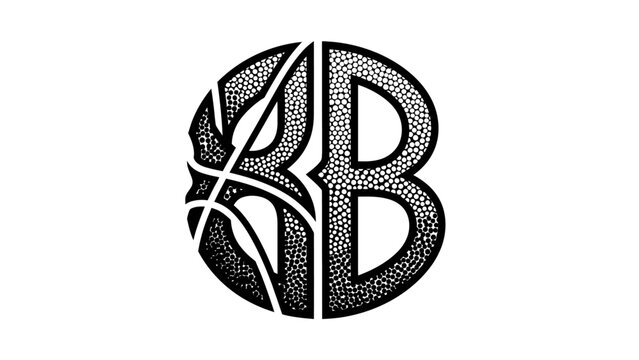 Monogram BB Basketball Icon Logo Design, Stylized Letters, Sport Symbol
