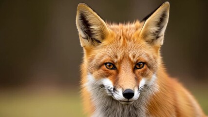 Red fox close up wildlife portrait showing detailed fur texture