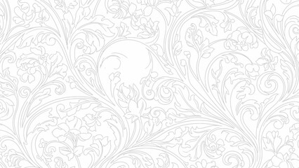 Elegant Floral Pattern Wallpaper - Vintage Damask Design © Anisah