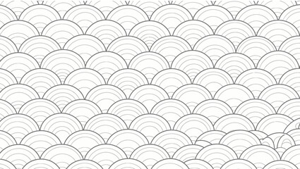 Abstract Geometric Pattern, Fish Scale Texture, Monochrome Background © Anisah