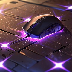 computer mouse on the computer keyboard.