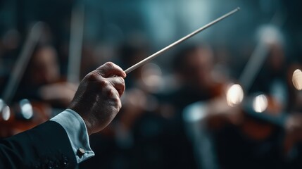 A conductor gestures passionately while directing an unseen orc in motion.