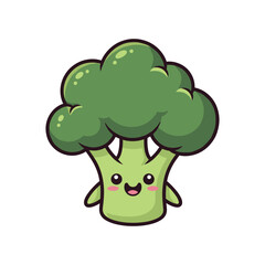 Cute Cartoon Broccoli Character Illustration