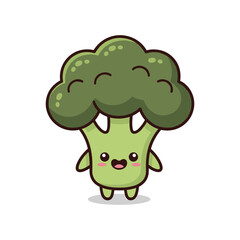 Cute Cartoon Broccoli Character Illustration