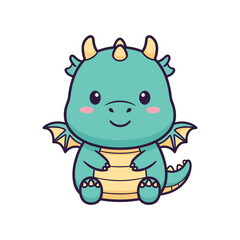 Adorable Cartoon Dragon Illustration