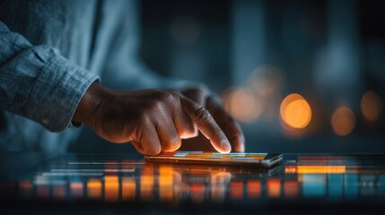 A digital forensics expert retrieving data from a mobile device in a professional setting.