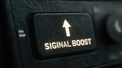 A vibrant digital signal boost icon featuring an antenna and glowing upward arrow.