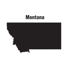 a black silhouette of the state of montana