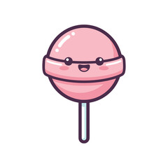 Pink Lollipop Cartoon Character Illustration