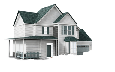 Modern Two - Story House with Green Roof and Garage