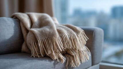 Luxurious alpaca wool throw blanket draped elegantly over a chair or surface.