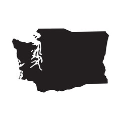 a black silhouette map of the state of washington © MSTTARZINA