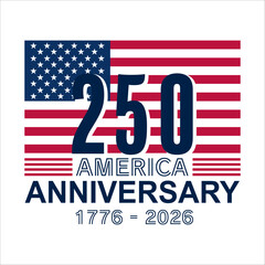 USA 250th Anniversary Patriotic Emblem 1776-2026 Celebration Graphic