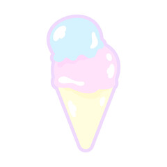 ピカピカな80sレトロ系アイスクリーム⭐︎PNG