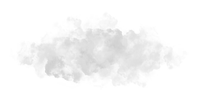 Isolated soft cumulus cloud with detailed texture on alpha channel