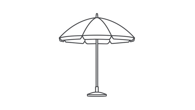 Outdoor patio or beach umbrella icon in outline illustration