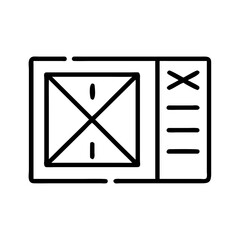 User interface design wireframe with navigation elements  