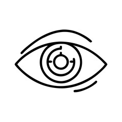 Eye icon with circular pupil design in minimalistic style  