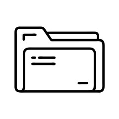 Simple line drawing of file folders stacked on each other  