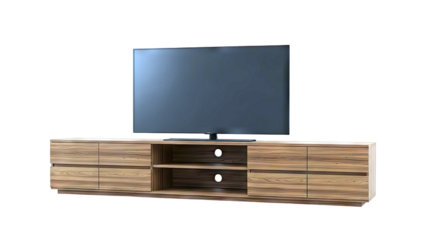 Modern Wood TV Stand with Flat Screen TV