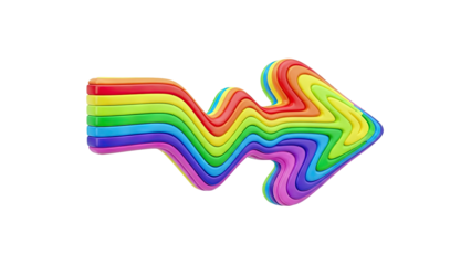 Rainbow Arrow 3D Render