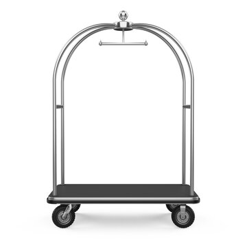Hotel Luggage Trolley Isolated