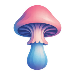 Fototapeta premium PNG Colorful surreal mushroom illustration